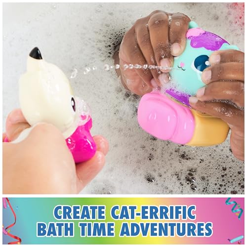 Gabby's Dollhouse Gabby Cat Bath Squirters: Mercat & Pandy Paws Floating Toddler Bath Toys for Ages 3+