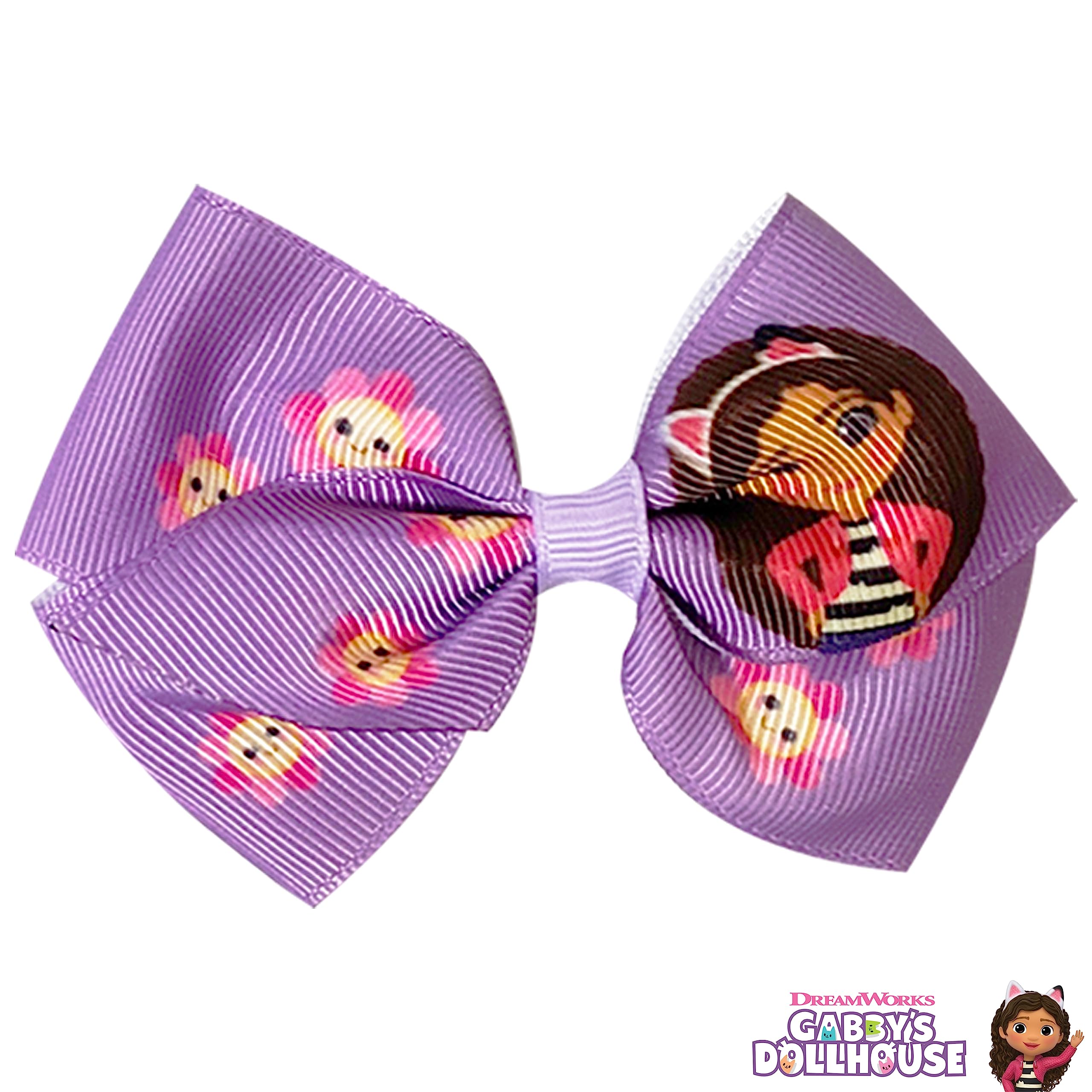 Gabby's Dollhouse Hair Bows Set - 7 Pack 4 Inch Alligator Clips for Girls Ages 3+