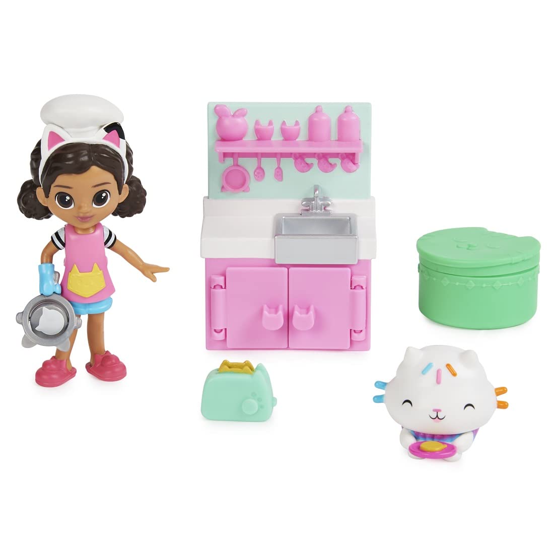 Gabby's Dollhouse Lunch and Munch Kitchen Set - Pretend Play Cooking Set with Action Figure and Surprise Accessory