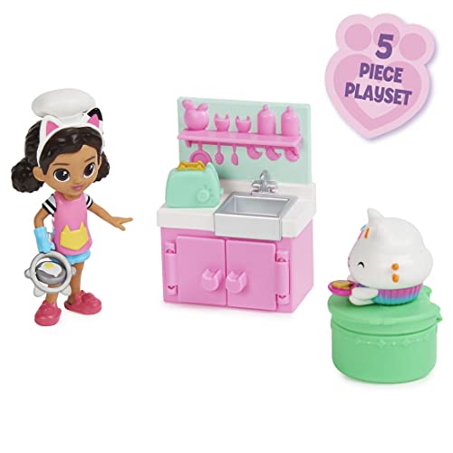 Gabby's Dollhouse Lunch and Munch Kitchen Set - Pretend Play Cooking Set with Action Figure and Surprise Accessory