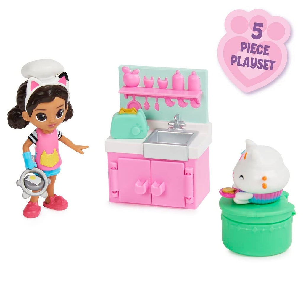 Gabby's Dollhouse Lunch and Munch Kitchen Set - Pretend Play Cooking Set with Action Figure and Surprise Accessory