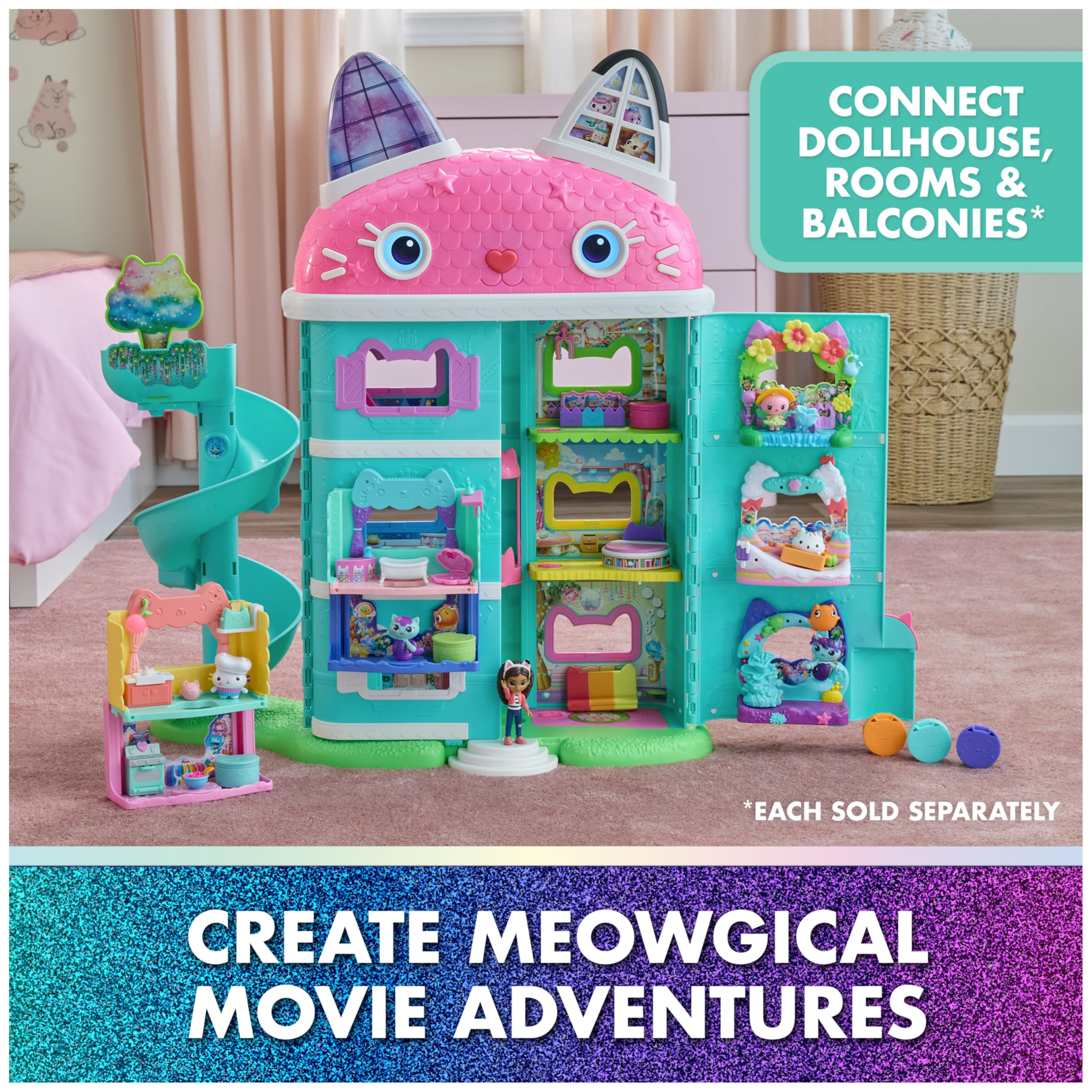 Gabby's Dollhouse Mercat's Aquarium Balcony Playset with MerCat Figure & Accessories