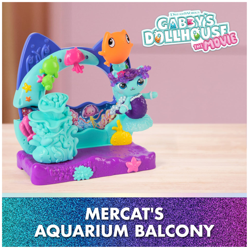 Gabby's Dollhouse Mercat's Aquarium Balcony Playset with MerCat Figure & Accessories