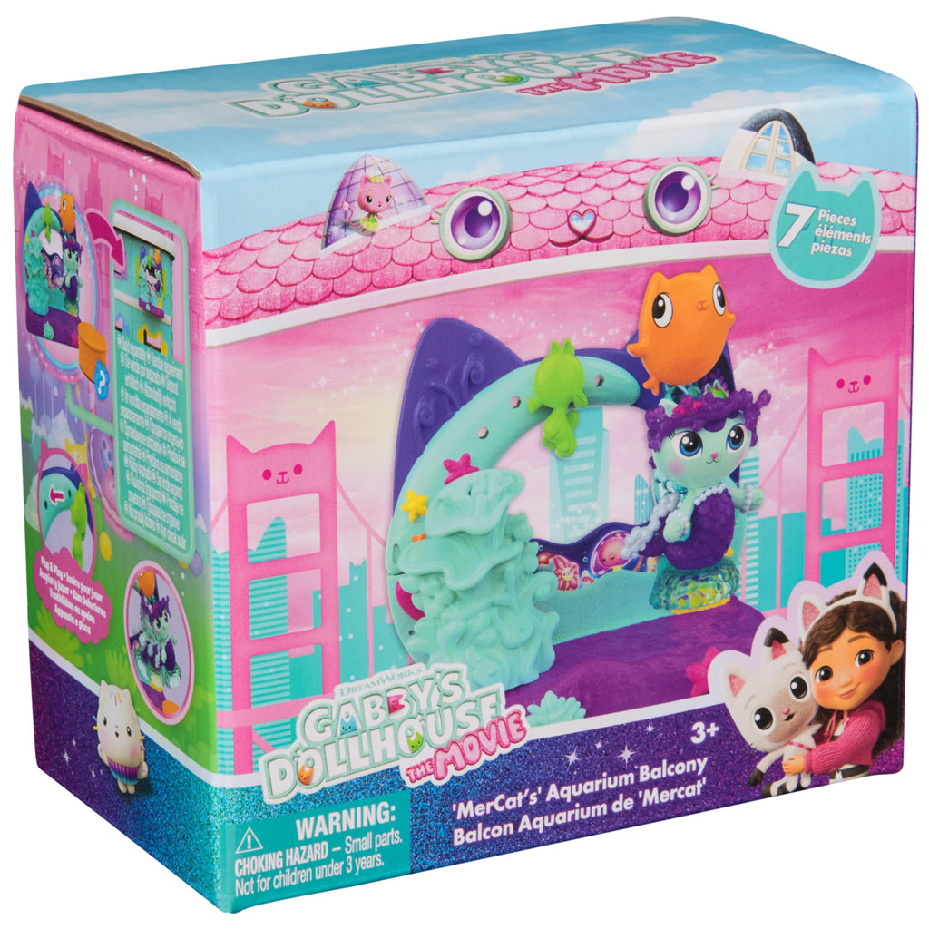 Gabby's Dollhouse Mercat's Aquarium Balcony Playset with MerCat Figure & Accessories