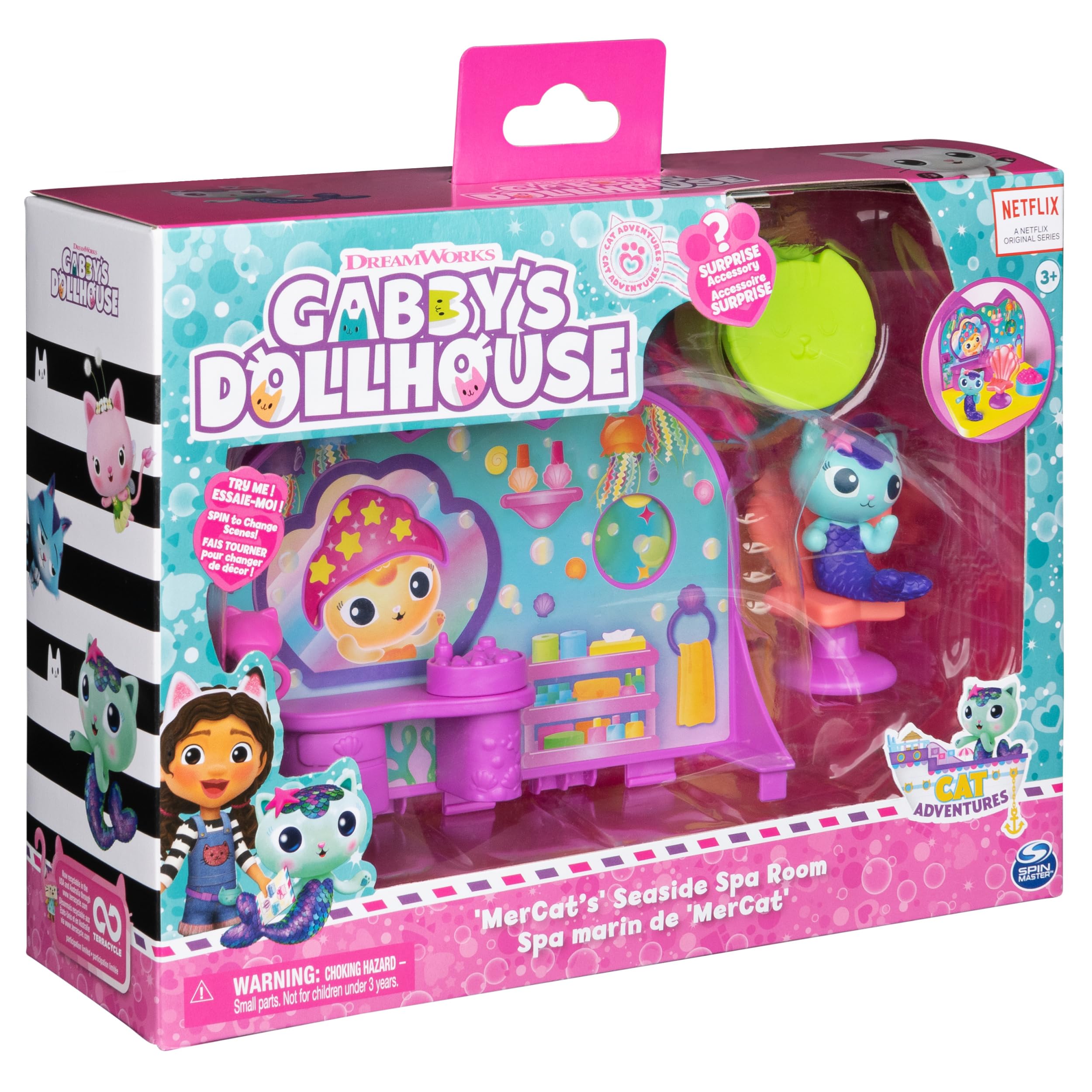 Gabby’s Dollhouse MerCat’s Spa Room Playset with Figure and Accessories