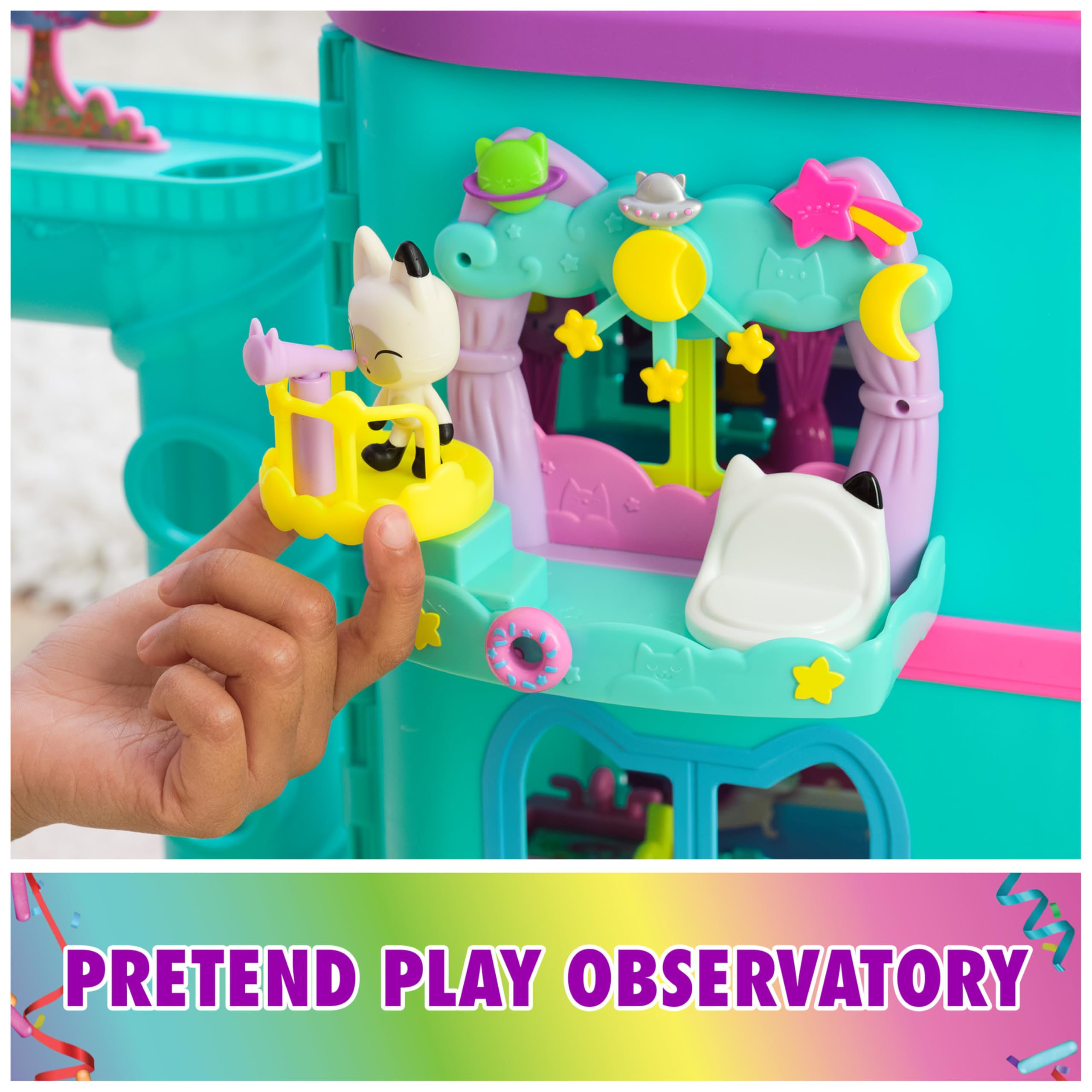 Gabby's Dollhouse Pandy Paws Dreamy Balcony Playset - 8 Pieces with Toy Figures & Accessories for Kids 3+