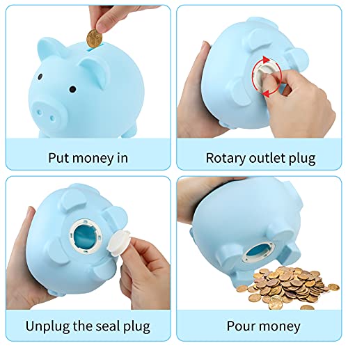 GADIEDIE Extra Large Unbreakable Plastic Piggy Bank – Coin Bank for Kids, Large Capacity with Bottom Screw Plug, Ideal Birthday or Baby Shower Gift