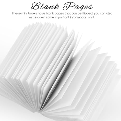 Gadpiparty 50 Mini Dollhouse Books 1:12 Scale - Blank Pages for Crafts & Decoration