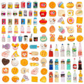 GALAOMA 100-Piece Miniature Food and Drink Set for 1/12 Dollhouse - Resin Soda Cans, Cakes, Ice Cream, and More