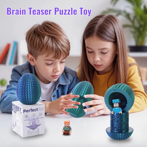 Galapopo Maze Egg - Secret Cash Holder Puzzle Box with 4 Unique Internal Designs, Brain Teaser Gift for Easter, Birthday, Wedding