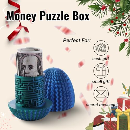Galapopo Maze Egg - Secret Cash Holder Puzzle Box with 4 Unique Internal Designs, Brain Teaser Gift for Easter, Birthday, Wedding