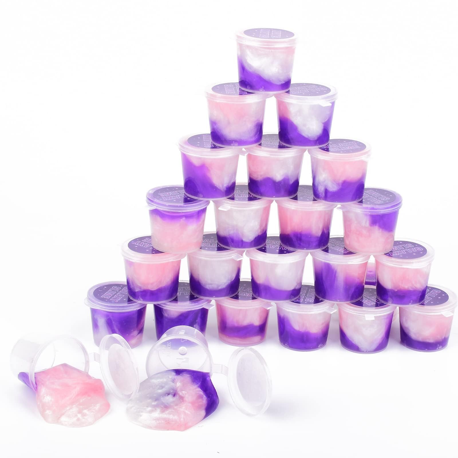 Galaxy Slime Kit 24 Pack – Non-Sticky Slime Party Favors for Kids, Stress Relief Toy Gift Box by BeiyeiDei