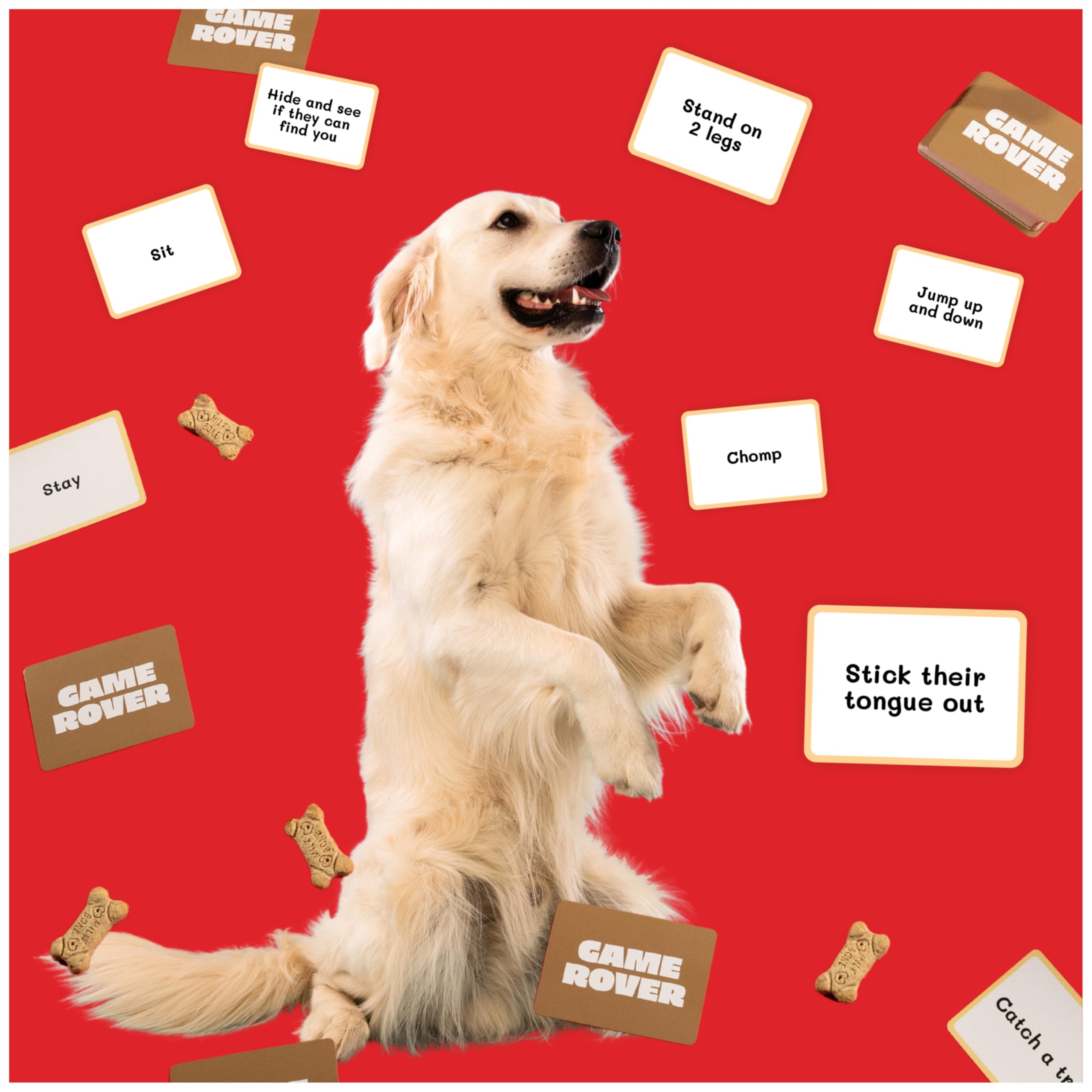 Game Rover: Interactive Dog Game for Family Game Night – Includes 75 Prompt Cards & Sand Timer