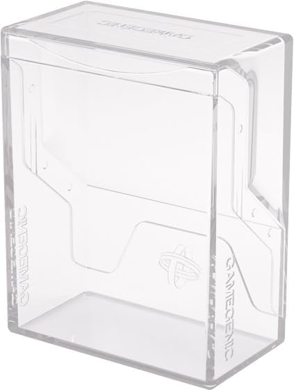 Gamegenic Bastion 50+ XL Clear Deck Box - Secure Click-Lock Storage for 50+ Double-Sleeved Cards