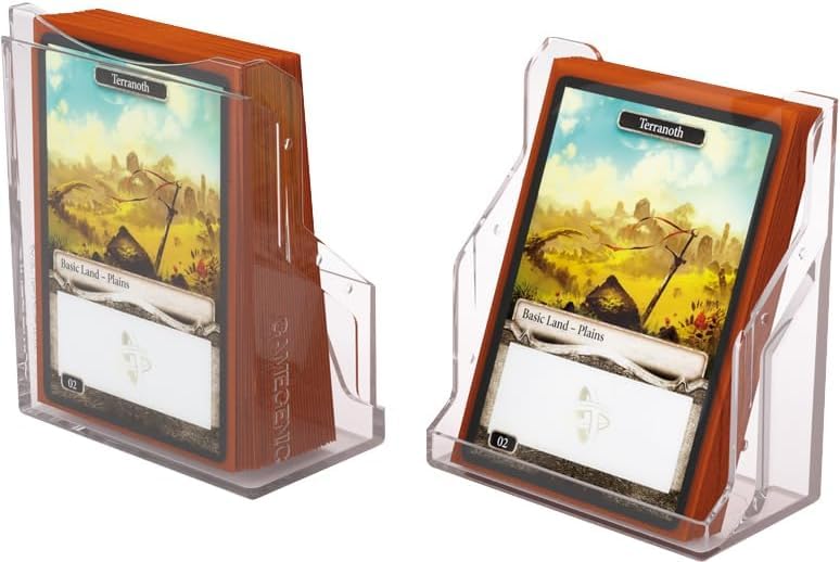 Gamegenic Bastion 50+ XL Clear Deck Box - Secure Click-Lock Storage for 50+ Double-Sleeved Cards
