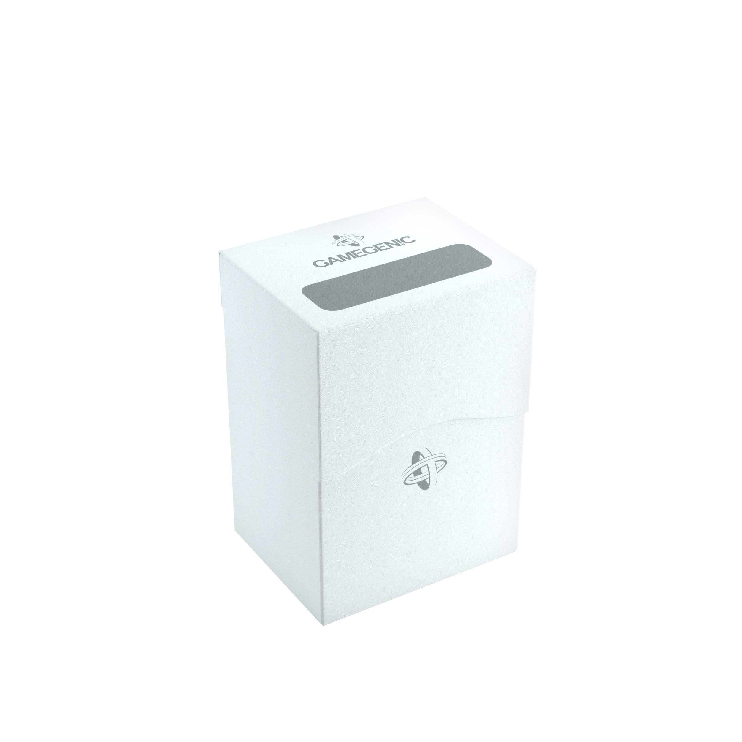 Gamegenic Deck Holder 80+ White – 80 Double-Sleeved Card Deck Box with Cobra Neck Flap