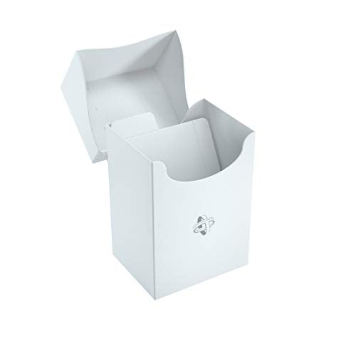 Gamegenic Deck Holder 80+ White – 80 Double-Sleeved Card Deck Box with Cobra Neck Flap