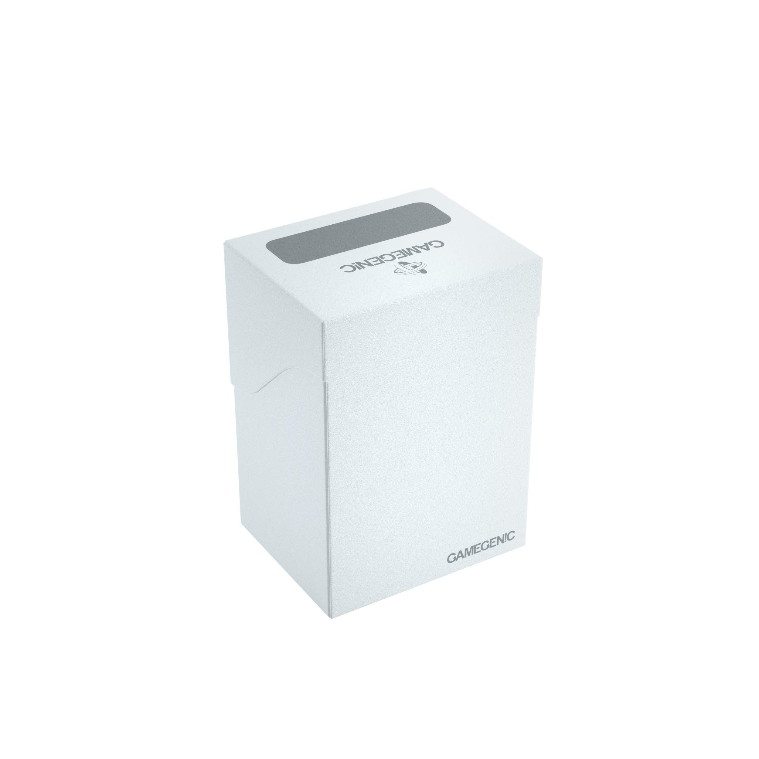 Gamegenic Deck Holder 80+ White – 80 Double-Sleeved Card Deck Box with Cobra Neck Flap