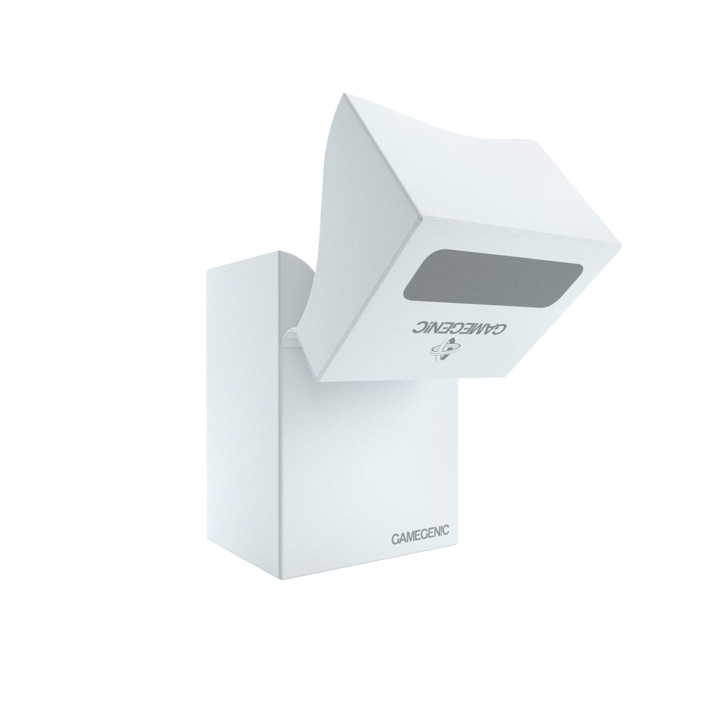 Gamegenic Deck Holder 80+ White – 80 Double-Sleeved Card Deck Box with Cobra Neck Flap