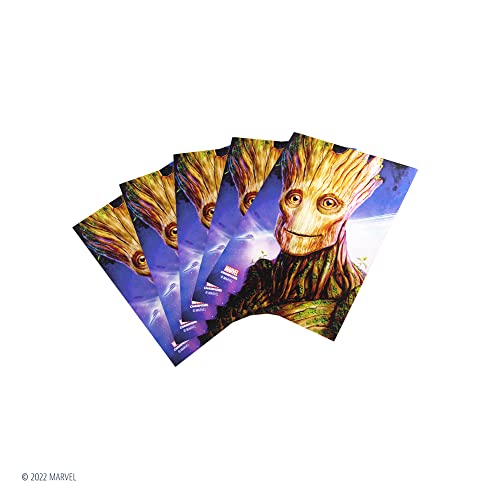Gamegenic Marvel Champions Groot Fine Art Sleeves – 50 Standard-Size Card Sleeves with Clear Bonus Sleeve