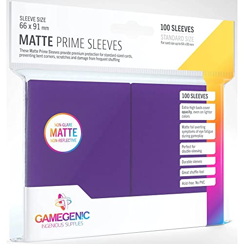 Gamegenic Matte Prime Standard Card Sleeves – 100 Pack Purple 66x99mm
