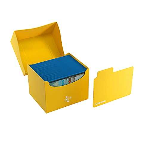 Gamegenic Side Holder 100+ XL Yellow Deck Box – Double-Sleeve Storage with Cobra Neck Closure
