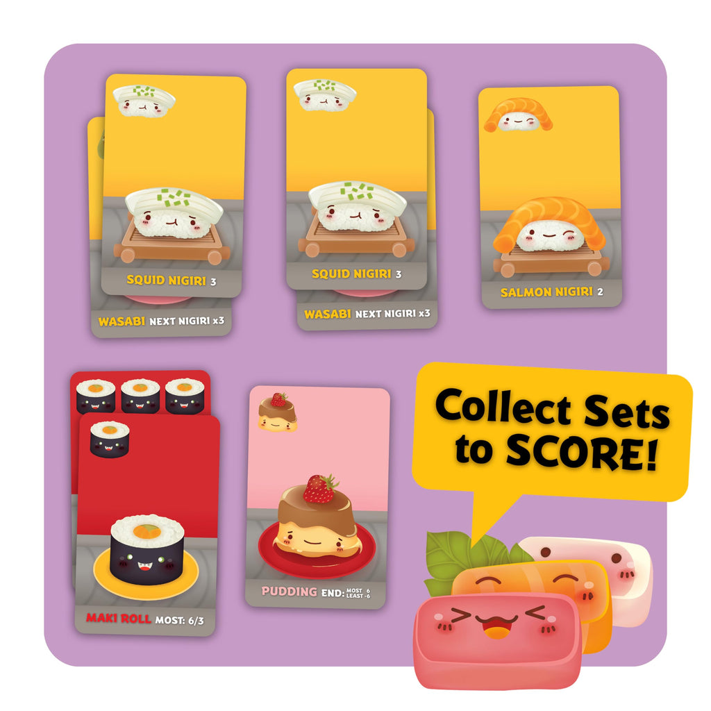 Gamewright Sushi Go! – Fast-Paced Pick-and-Pass Sushi Card Game for 2-5 Players, Ages 8+