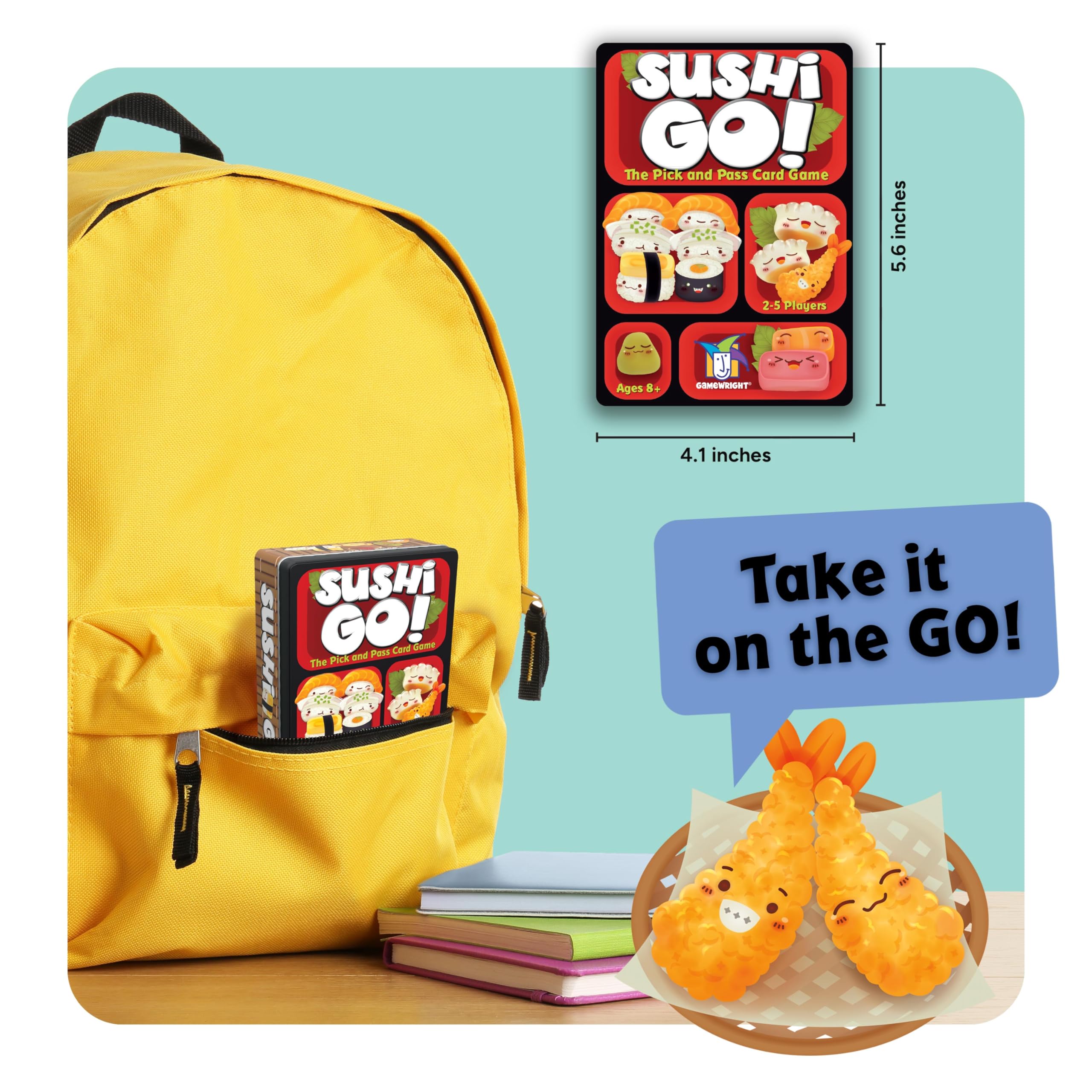 Gamewright Sushi Go! – Fast-Paced Pick-and-Pass Sushi Card Game for 2-5 Players, Ages 8+