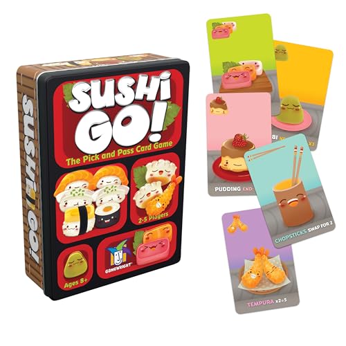 Gamewright Sushi Go! – Fast-Paced Pick-and-Pass Sushi Card Game for 2-5 Players, Ages 8+