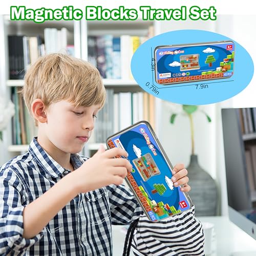 GANGZHIBAO 45-Piece Magnetic Building Blocks – Portable STEM Toy for Kids Ages 3+