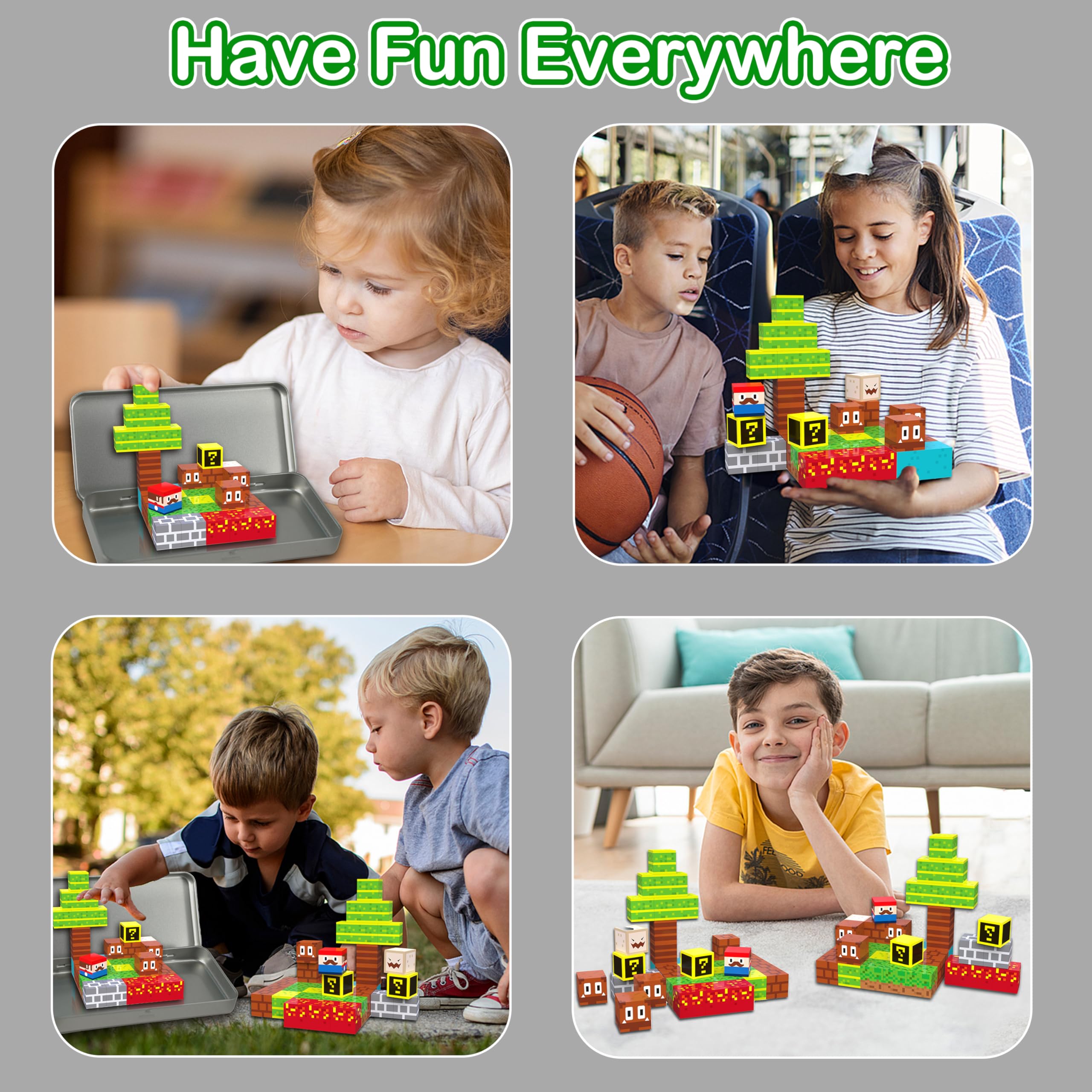 GANGZHIBAO 45-Piece Magnetic Building Blocks – Portable STEM Toy for Kids Ages 3+