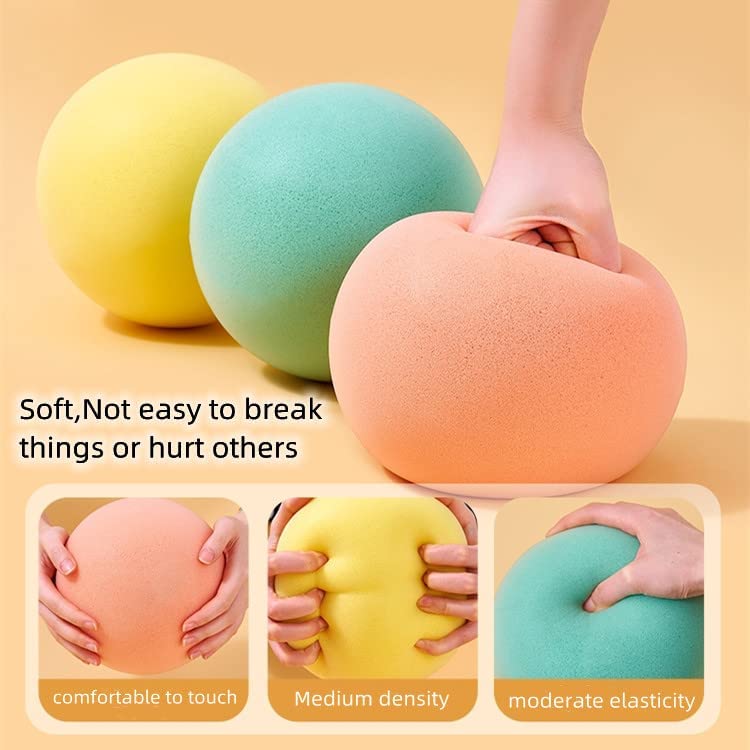Ganjiang 7-Inch Soft Foam Ball for Indoor Play – Quiet, Bounces Low, Blue