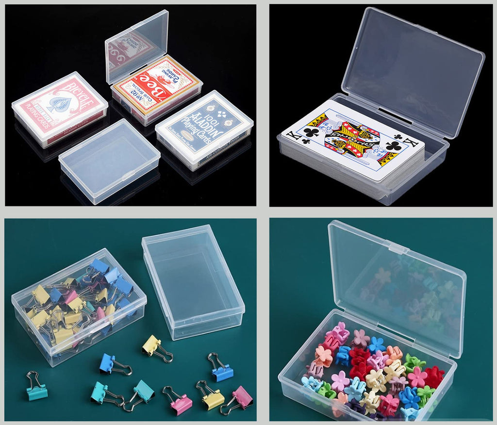 Gansita 10-Pack Clear Plastic Playing Card Boxes - Snap-Close PP Card Storage Cases for Poker, Trading Cards, Business Cards, and More