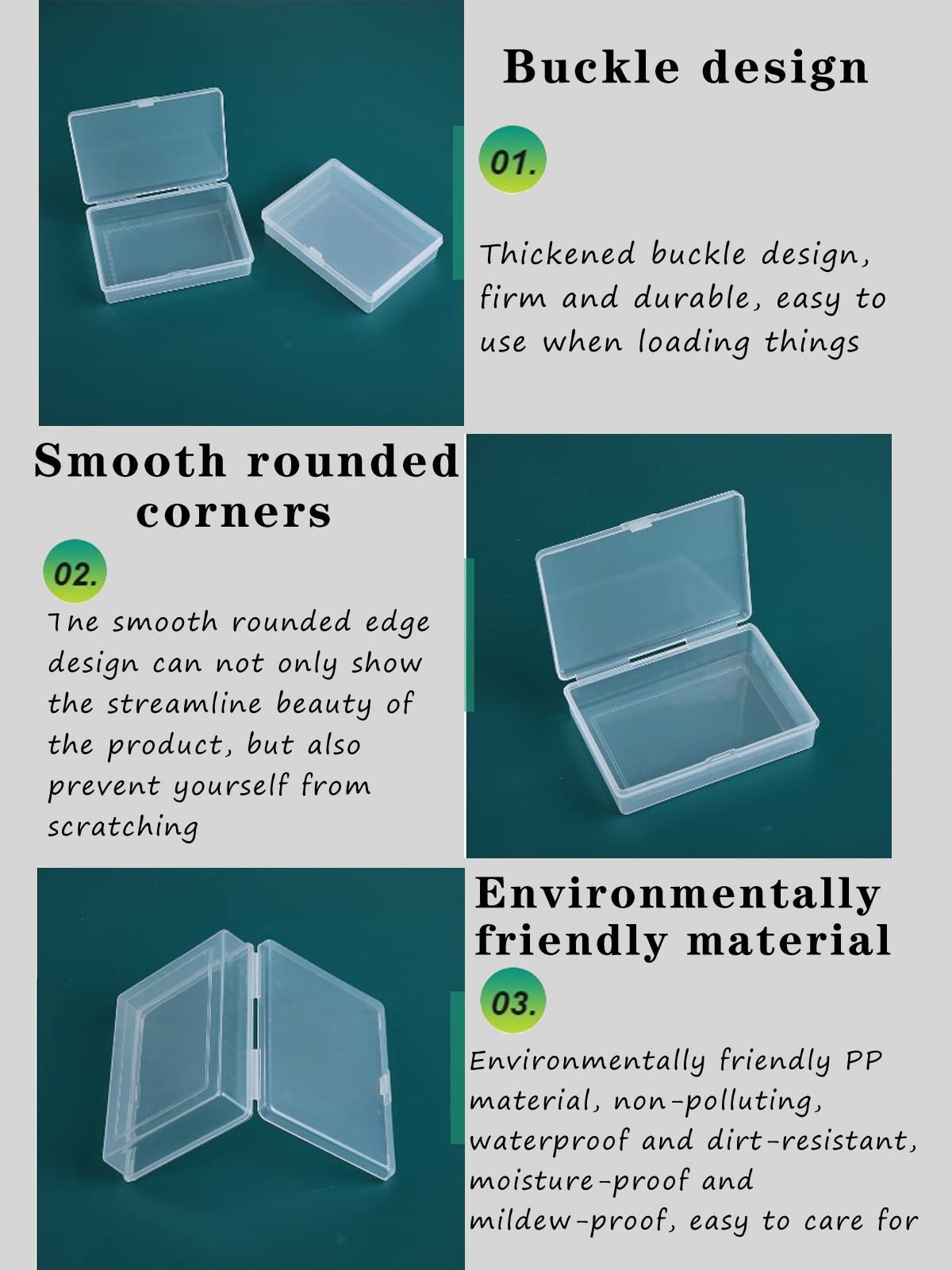 Gansita 10-Pack Clear Plastic Playing Card Boxes - Snap-Close PP Card Storage Cases for Poker, Trading Cards, Business Cards, and More