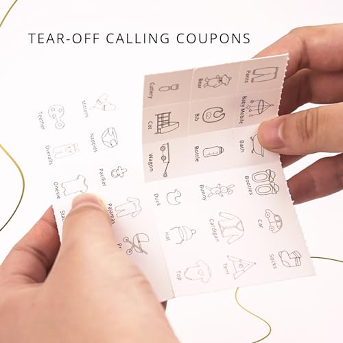 GardenCity Baby Shower Bingo – 50 Unique Pre-Filled Cards, Pink Minimalist Design, Two Ways to Play