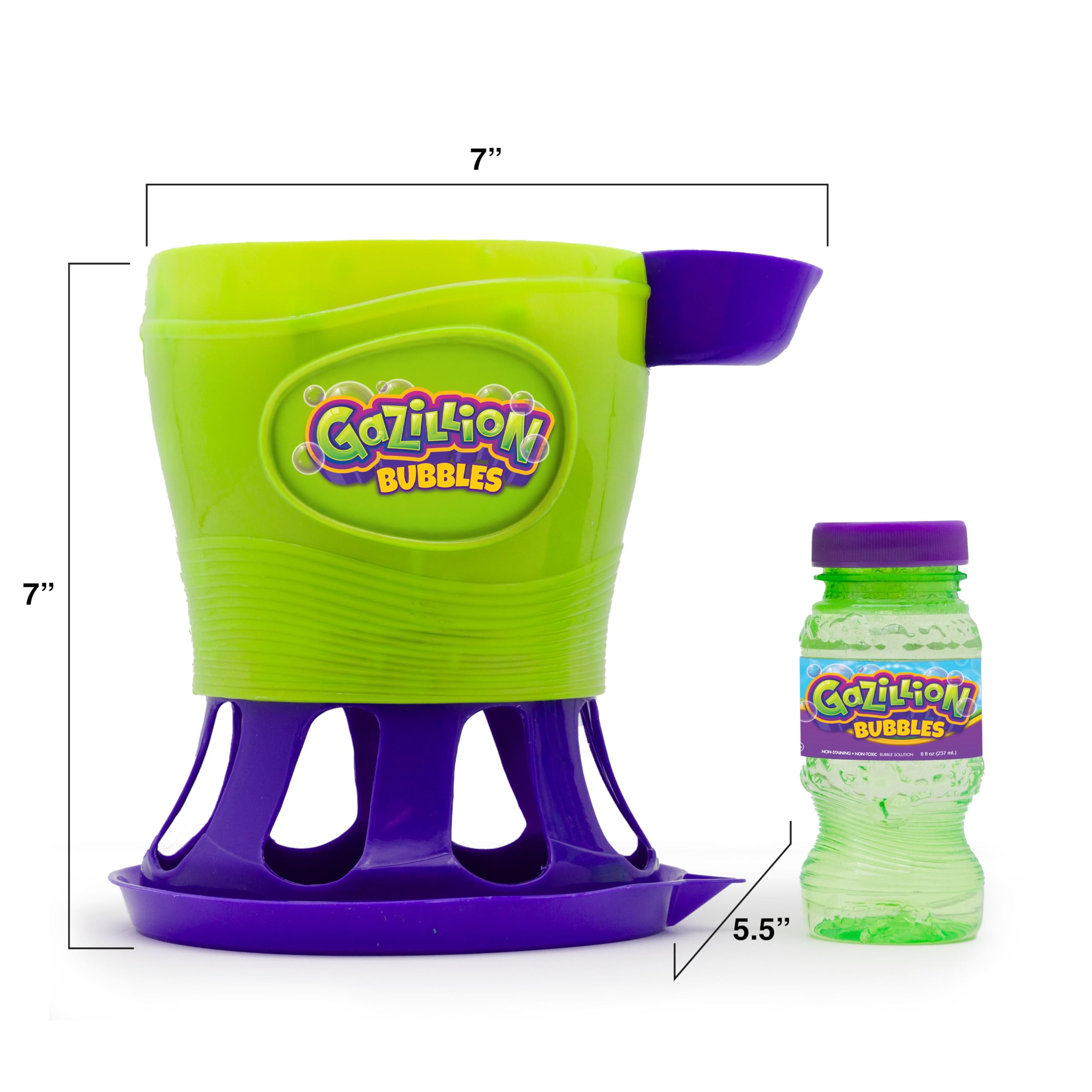 Gazillion Tornado Bubble Machine – Blows 4,500 Bubbles Per Minute Straight Up, No Pump Needed, Includes Non-Toxic Solution, Ages 3+