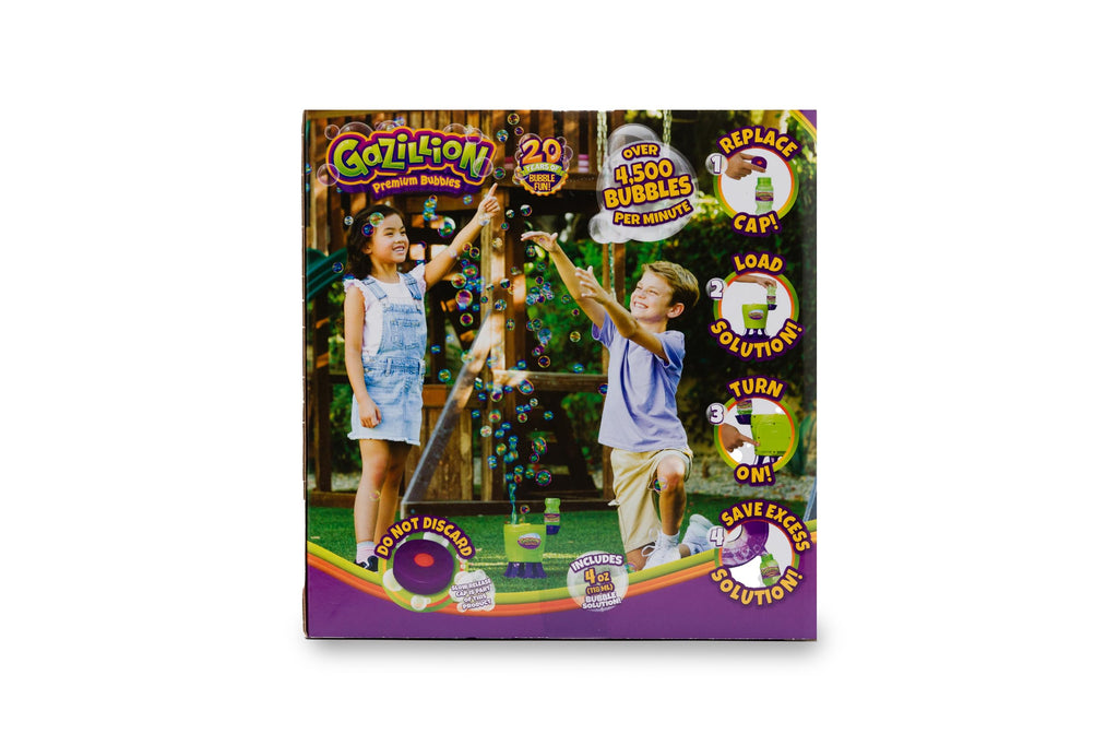 Gazillion Tornado Bubble Machine – Blows 4,500 Bubbles Per Minute Straight Up, No Pump Needed, Includes Non-Toxic Solution, Ages 3+