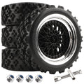 GDOOL 1/10 Scale RC On-Road Tires 2.83" Diameter 12mm Hex, Compatible with Tamiya TT01 TT02 Traxxas 4Tec 2.0 WLtoys 144001, Set of 4 with Wrench and Nuts (Non-Glued)