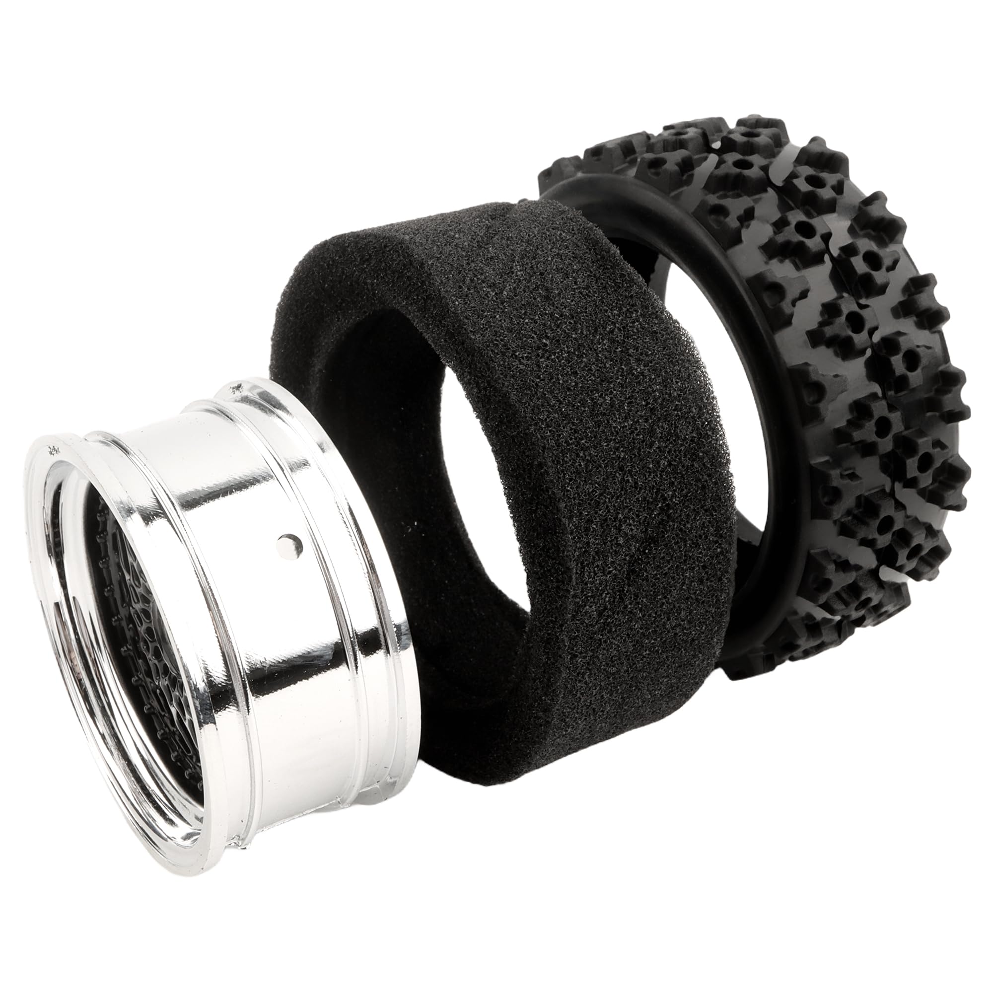 GDOOL 1/10 Scale RC On-Road Tires 2.83" Diameter 12mm Hex, Compatible with Tamiya TT01 TT02 Traxxas 4Tec 2.0 WLtoys 144001, Set of 4 with Wrench and Nuts (Non-Glued)