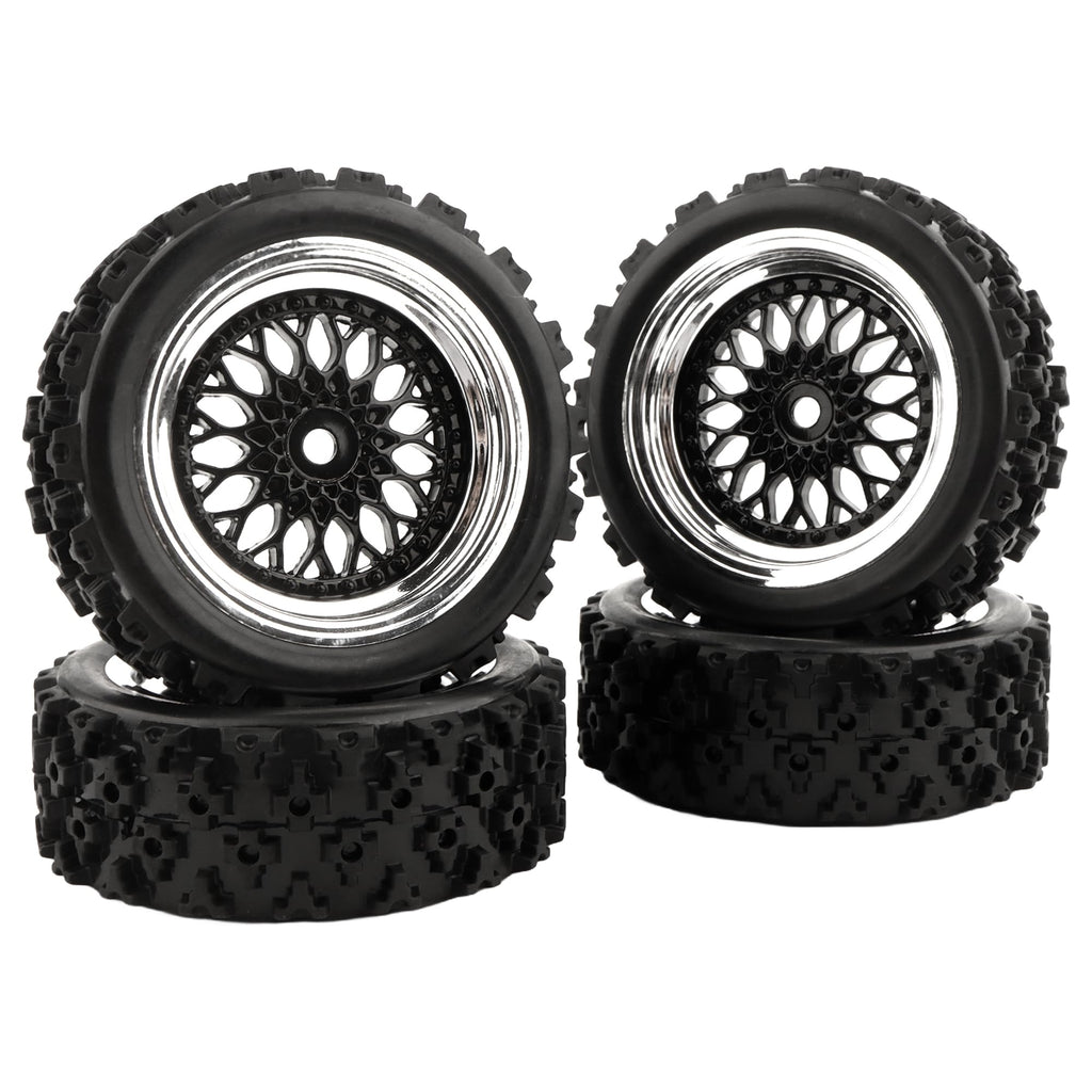 GDOOL 1/10 Scale RC On-Road Tires 2.83" Diameter 12mm Hex, Compatible with Tamiya TT01 TT02 Traxxas 4Tec 2.0 WLtoys 144001, Set of 4 with Wrench and Nuts (Non-Glued)