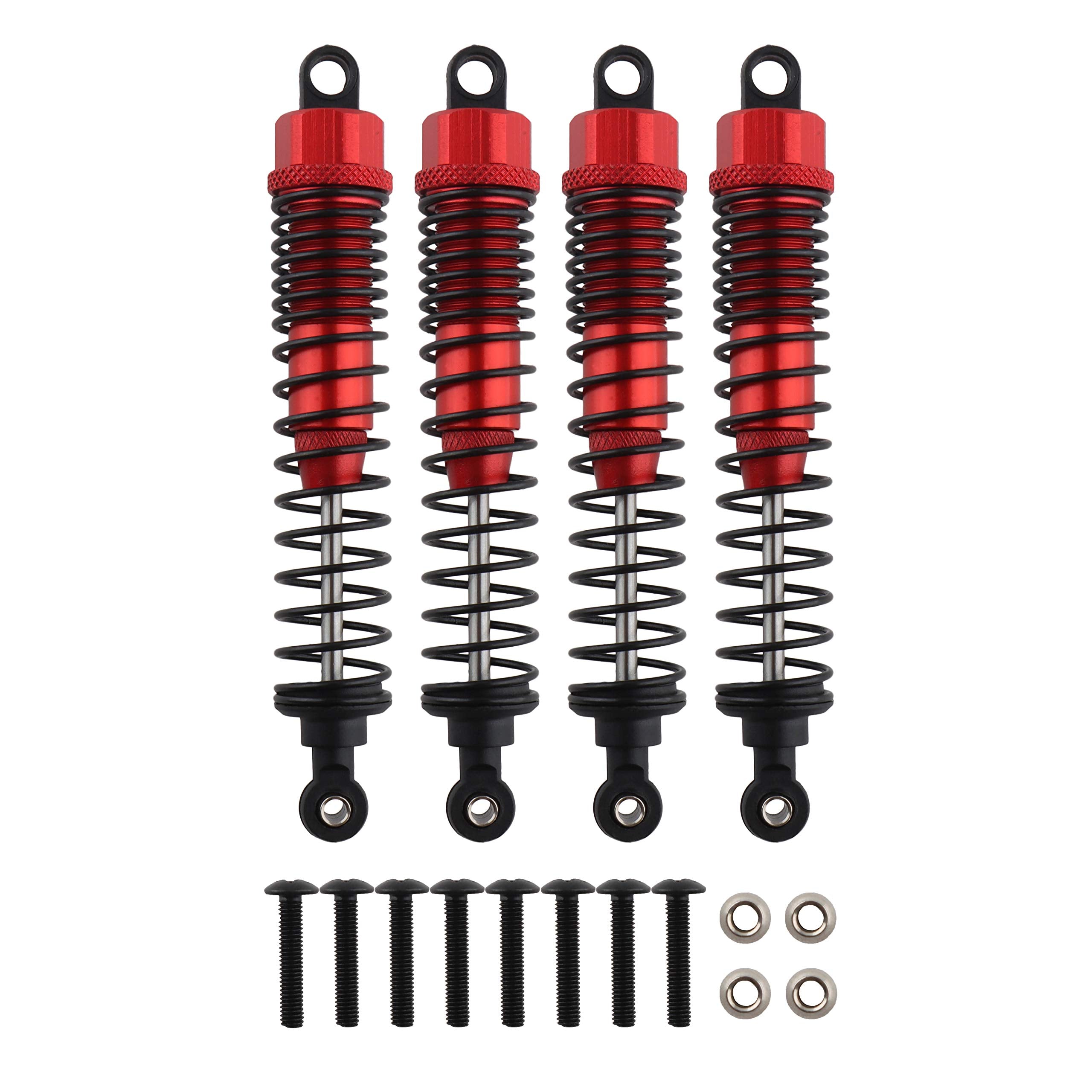 GDOOL 4-Pack Adjustable RC Shock Absorbers 108mm Aluminum Alloy for 1/10 HSP Volcano Trucks