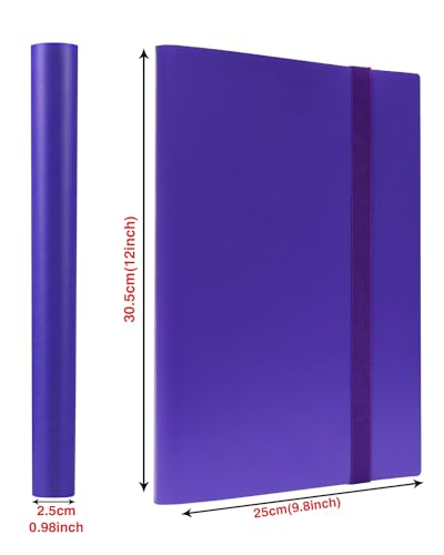GEAoffice 9-Pocket Trading Card Binder – Holds 360 Cards, Side-Loading, PVC-Free, Purple