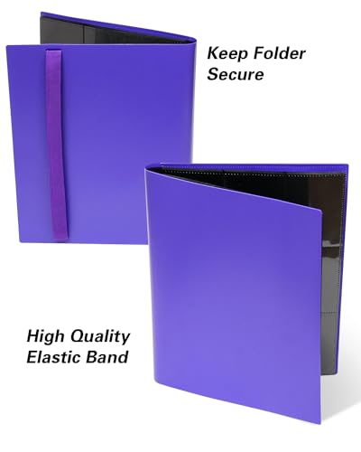 GEAoffice 9-Pocket Trading Card Binder – Holds 360 Cards, Side-Loading, PVC-Free, Purple