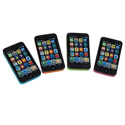 GEDDES Smart Phone Erasers (Pack of 24) – Phone-Shaped Mini Erasers for Kids