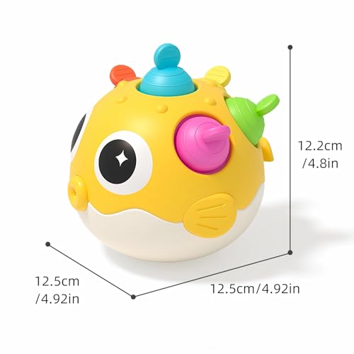 GeeKiPrime Baby Wobble Toy – Musical Tumbler with Silicone Pop Bubbles, Sensory Toy for Infants 3-18 Months