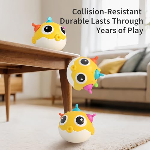 GeeKiPrime Baby Wobble Toy – Musical Tumbler with Silicone Pop Bubbles, Sensory Toy for Infants 3-18 Months