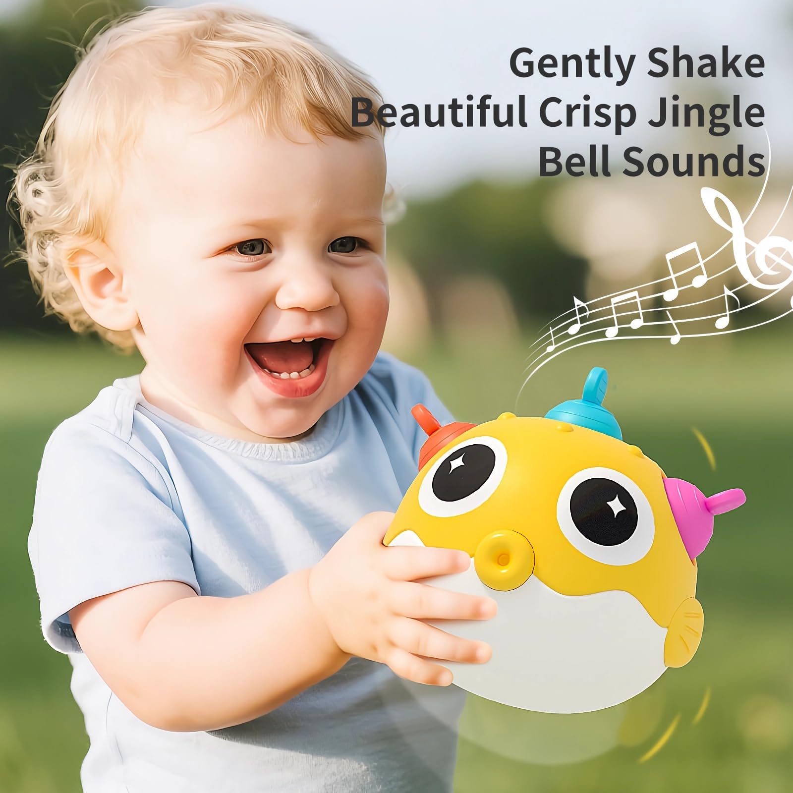 GeeKiPrime Baby Wobble Toy – Musical Tumbler with Silicone Pop Bubbles, Sensory Toy for Infants 3-18 Months
