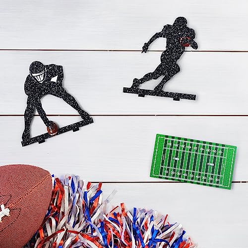 Geetery 6 Pack Football Player Silhouette Wooden Table Centerpieces for Sports Party Decor
