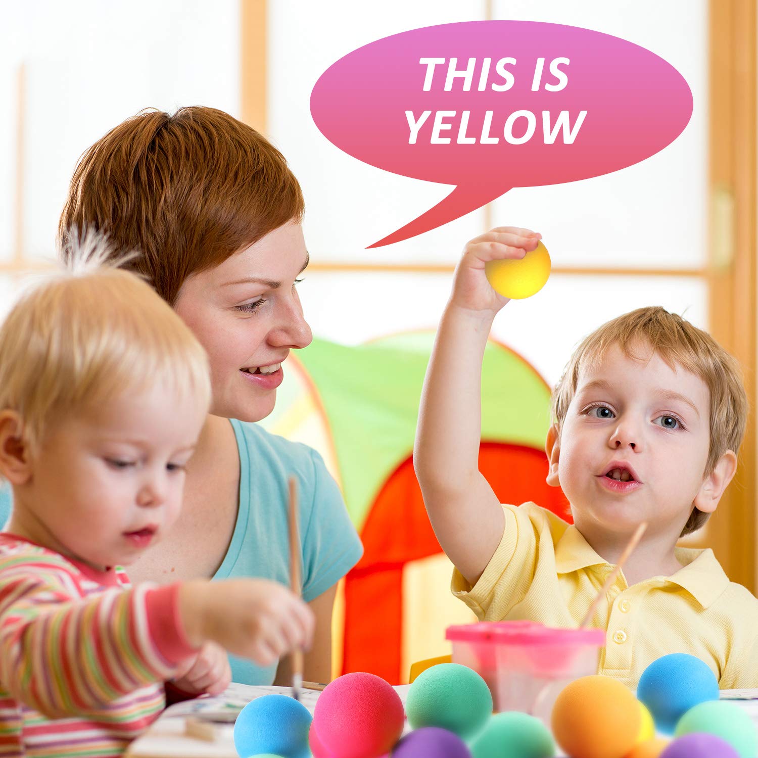 Gejoy 24-Pack Soft Foam Balls - 1.57-Inch Lightweight Sponge Balls in 6 Assorted Colors for Indoor Play, Party Favors, and Kids' Games