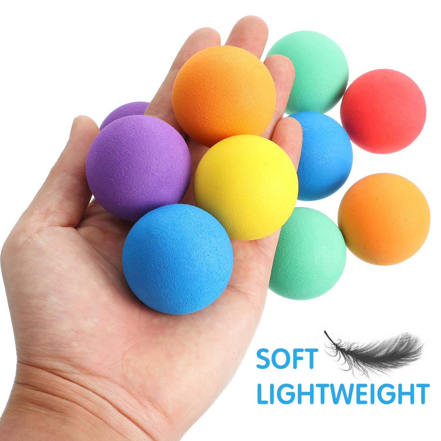Gejoy 24-Pack Soft Foam Balls - 1.57-Inch Lightweight Sponge Balls in 6 Assorted Colors for Indoor Play, Party Favors, and Kids' Games